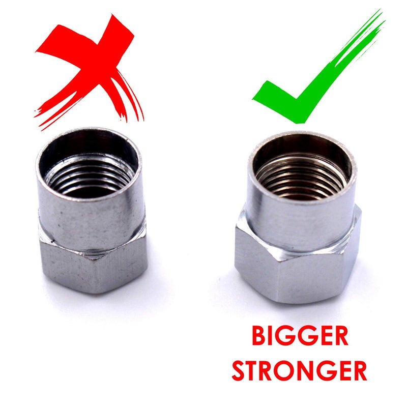 SAMIKIVA Brass Rubber Seal Tire Valve Stem Caps, Dust Proof Covers Universal fit for Cars, SUVs, Bike and Bicycle, Trucks, Motorcycles Flat Top (Chrome Round Top (8 Pack)) - Image 5